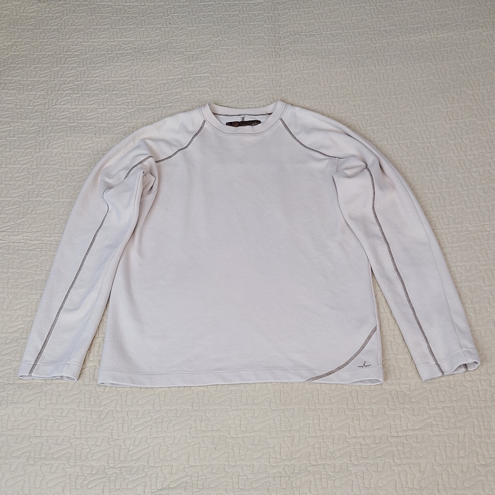 Prana embroidered logo crew neck long sleeve sweatshirt size L